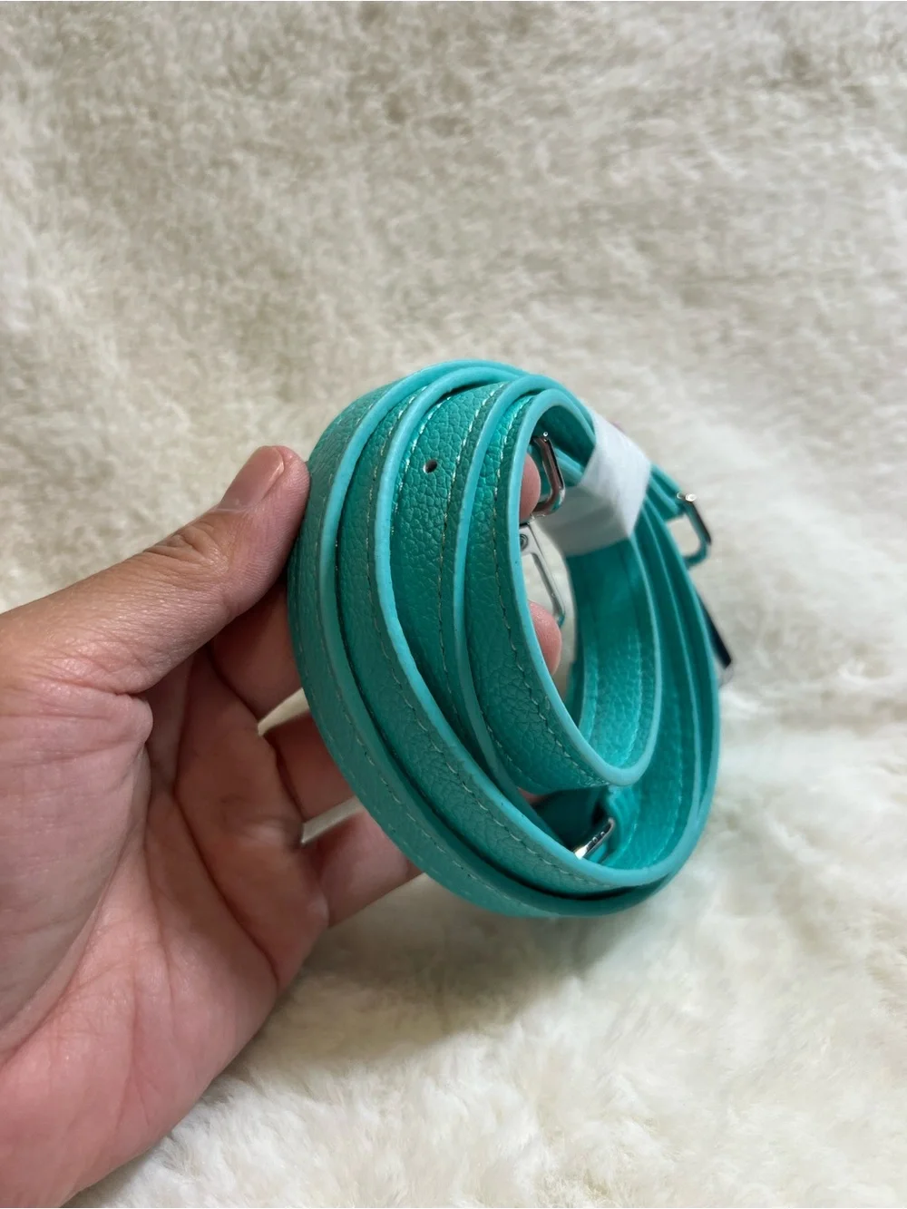 Fashion Teal Crossbody Strap with Silver Hardware - replacement strap